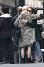 ELLIE BAMBER and SOPHIE COOKSON on the Set of The Trial of Christine Keeler in Bristol 04/09/2019