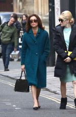 ELLIE BAMBER and SOPHIE COOKSON on the Set of The Trial of Christine Keeler in Bristol 04/09/2019