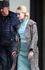 ELLIE BAMBER on the Set of The Trial of Christine Keeler in Bristol 04/10/2019