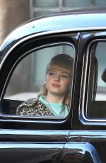 ELLIE BAMBER on the Set of The Trial of Christine Keeler in Bristol 04/10/2019