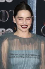 EMILIA CLARKE at Game of Thrones, Season 8 Premiere in New York 04/03/2019