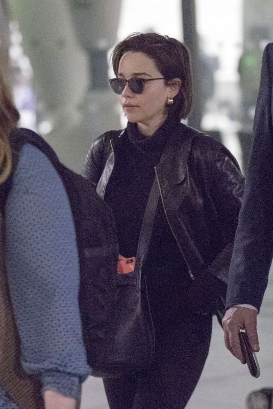 EMILIA CLARKE at Heathrow Airport in London 04/07/2019