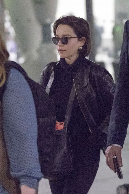 EMILIA CLARKE at Heathrow Airport in London 04/07/2019
