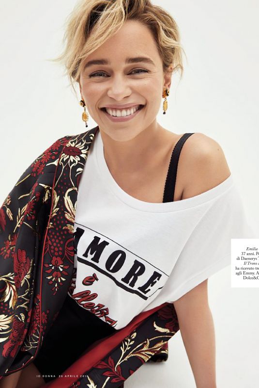 EMILIA CLARKE in Io Donna Del Corriere Della Sera, April 2019