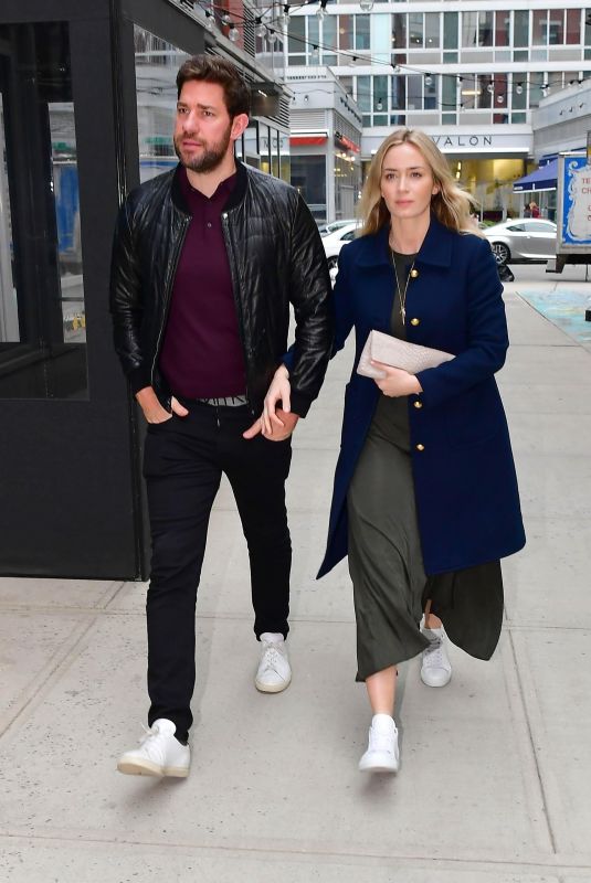 EMILY BLUNT and John Krasinski Out for Dinner in New York 04/11/2019
