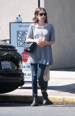 EMMA ROBERTS Leaves Nine Zero One Salon in Los Angeles 04/19/2019