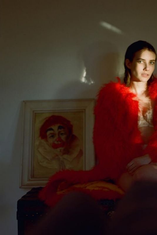 EMMA ROBERTS on the Set of a Photoshoot, April 2019