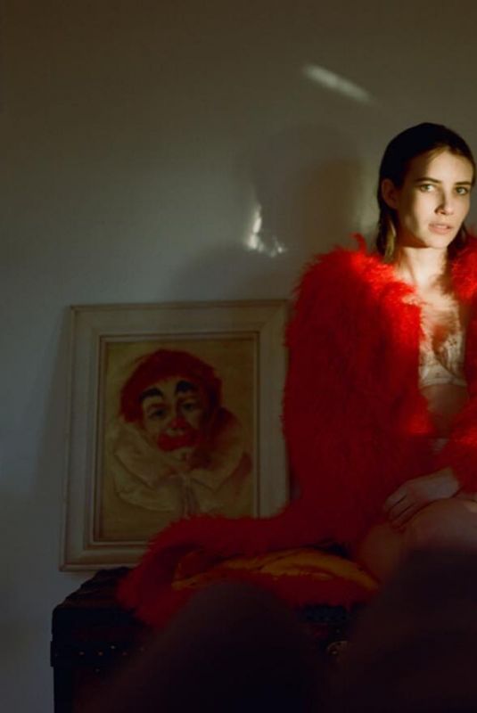 EMMA ROBERTS on the Set of a Photoshoot, April 2019