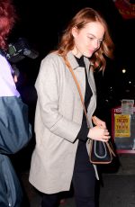 EMMA STONE Out for Dinner in New York 04/09/2019