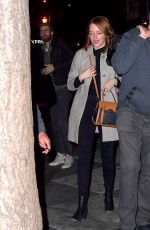 EMMA STONE Out for Dinner in New York 04/09/2019