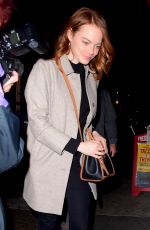EMMA STONE Out for Dinner in New York 04/09/2019