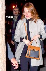 EMMA STONE Out for Dinner in New York 04/09/2019