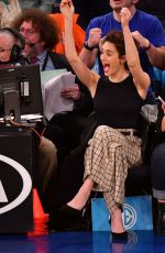 EMMY ROSSUM at Detroit Pistons vs New York Knicks Game at Madison Square Garden 04/10/2019