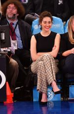 EMMY ROSSUM at Detroit Pistons vs New York Knicks Game at Madison Square Garden 04/10/2019