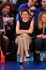 EMMY ROSSUM at Detroit Pistons vs New York Knicks Game at Madison Square Garden 04/10/2019