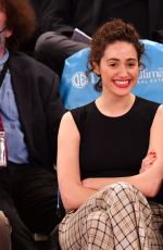 EMMY ROSSUM at Detroit Pistons vs New York Knicks Game at Madison Square Garden 04/10/2019