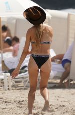 EUGENIE BOUCHARD in Bikini on the Beach in Miami 04/12/2019