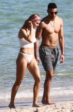 EUGENIE BOUCHARD in Bikini on the Beach in Miami 04/21/2019