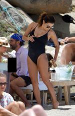 EVA LONGORIA in Swimsuit at a Beach in St Barts 04/23/2019