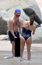 EVA LONGORIA in Swimsuit at a Beach in St Barts 04/23/2019