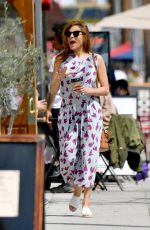 EVA MENDES Out for Coffee in Santa Monica 04/24/2019