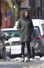 EVANGELINE LILLY on the Set of Dreamland in Montreal 04/12/2019