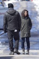 EVANGELINE LILLY on the Set of Dreamland in Montreal 04/12/2019