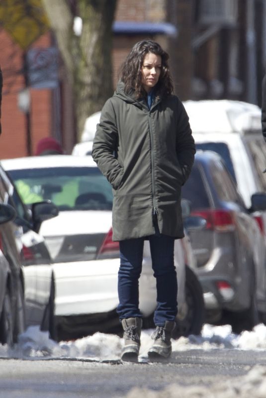 EVANGELINE LILLY on the Set of Dreamland in Montreal 04/12/2019