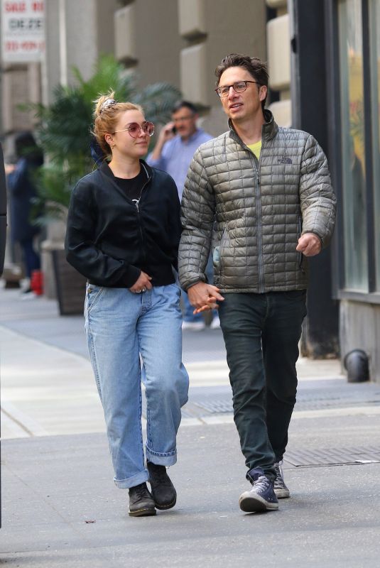 FLORENCEPUGH and Zach Braff Out in New York 04/12/2019
