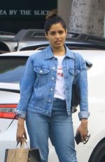 FREIDA PINTO in Double Denim Out in Los Angeles 04/16/2019