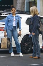 FREIDA PINTO in Double Denim Out in Los Angeles 04/16/2019
