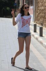 GAL GADOT in Denim Shorts Out in Tel Aviv 04/25/2019
