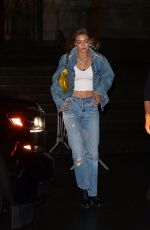 GIGI HADID in Double Denim Night Out in New York 04/22/2019