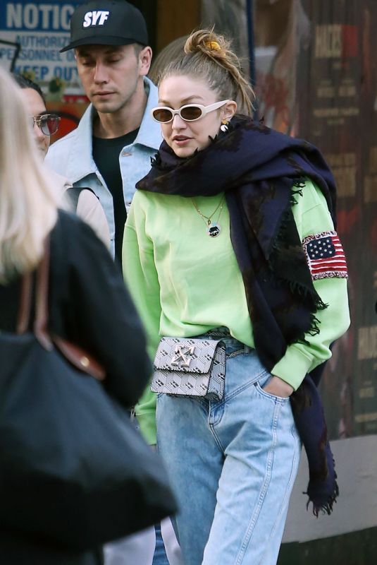 GIGI HADID Out in New York 04/17/2019