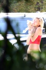 HAILEY BIEBER Out with Her Dog in Beverly Hills 04/07/2019