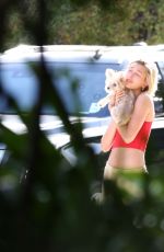 HAILEY BIEBER Out with Her Dog in Beverly Hills 04/07/2019