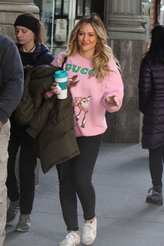 HILARY DUFF on the Set of Younger in New York 04/02/2019