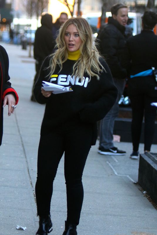 HILARY DUFF on the Set of Younger in New York 04/03/2019