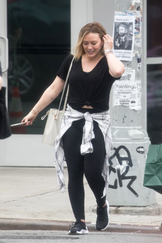 HILARY DUFF Out and About in New York 04/18/2019