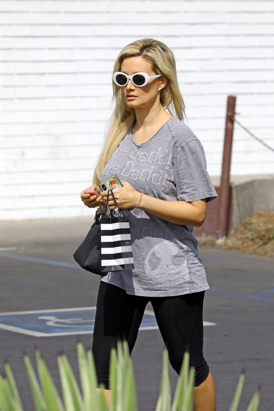HOLLY MADISON in Leggings Out in Los Angeles 04/15/2019