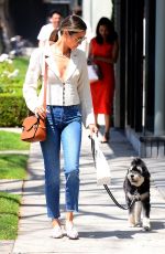 JAMIE CHUNG Out with Her Dog in West Hollywood 04/27/2019