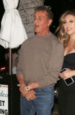 JENNIFER FLANVIN, SOPHIA and SISTINE STALLONE and Sylvester Stallone at Madeo in Beverly Hills 04/11/2019