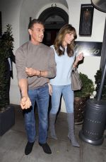 JENNIFER FLANVIN, SOPHIA and SISTINE STALLONE and Sylvester Stallone at Madeo in Beverly Hills 04/11/2019