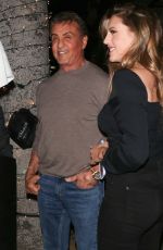 JENNIFER FLANVIN, SOPHIA and SISTINE STALLONE and Sylvester Stallone at Madeo in Beverly Hills 04/11/2019