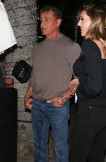JENNIFER FLANVIN, SOPHIA and SISTINE STALLONE and Sylvester Stallone at Madeo in Beverly Hills 04/11/2019