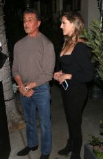 JENNIFER FLANVIN, SOPHIA and SISTINE STALLONE and Sylvester Stallone at Madeo in Beverly Hills 04/11/2019