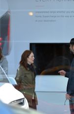 JULIANNE MOORE and Bart Freundlich Out Check New Tesla in New York 04/07/2019
