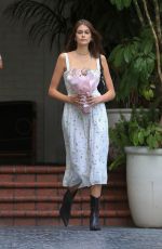 KAIA GERBER Arrives at Talita Von Furstenberg Celebrates Her First Collection for DVF in Hollywood 04/25/2019