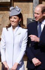 KATE MIDDLETON at Easter Sunday Church Service at St George