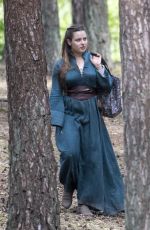 KATHERINE LANGFORD on the Set of Cursed in Frensham 04/27/2019